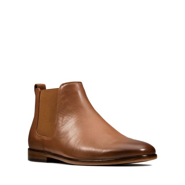 Clarks Mens Code Hi Chelsea Boots Brown | UK-9642715